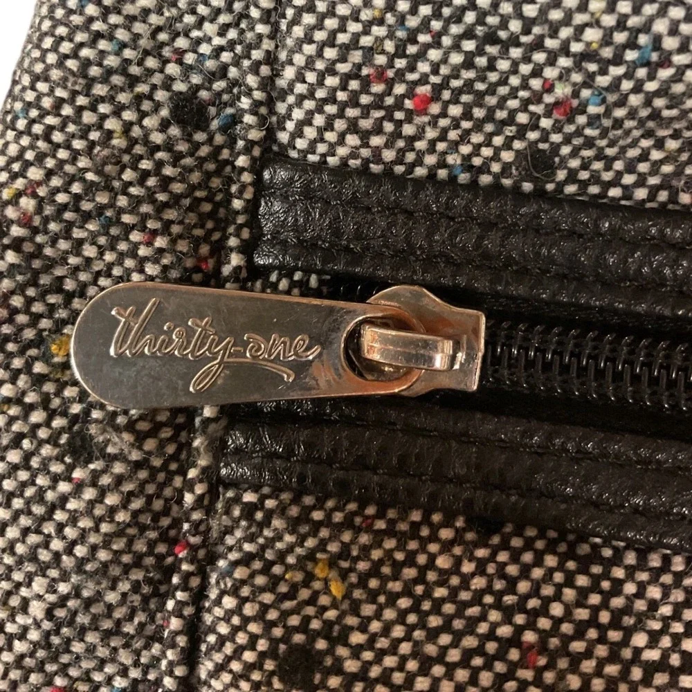 thirty-one‎ Women's Black Tweed Dot Casual Top Handle Crossbody Bag One Size